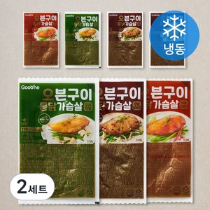 굽네 오븐구이 통닭가슴살 오리지널 110g x 2개입 + 매콤바베큐 110g x 2개입 + 양념갈비맛 110g x 3개입 (냉동), 2세트