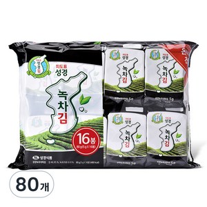 지도표성경 녹차 식탁김, 80g, 5개