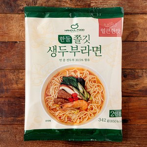 한둘푸드 쫄깃 생두부 라면 얼큰한맛 2인분, 342g, 1개