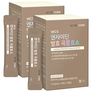 뉴트리코어 WCS 노케스템 엔자이딘 발효 곡물효소, 120g, 2개