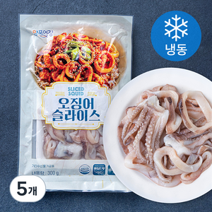 국내산 오징어슬라이스 (냉동), 300g, 5개