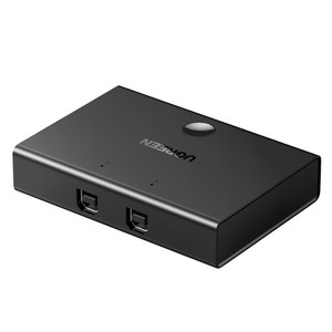 유그린 2대1 USB 2포트 스위치 선택기, 블랙, 1개