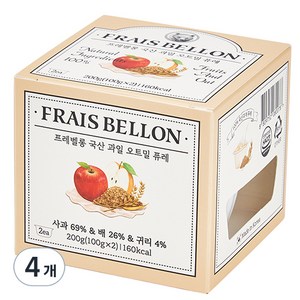 프레벨롱 국산 과일오트밀 퓨레, 혼합맛(사과/배/귀리), 200g, 4개