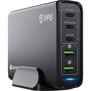 아이엠듀 USB PD 3.0 PPS 아이폰 5포트 멀티 고속충전기 110W, 블랙, 1개