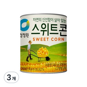 청정원 스위트콘 통조림, 340g, 3개