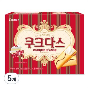 크라운 쿠크다스 화이트토르테, 128g, 5개