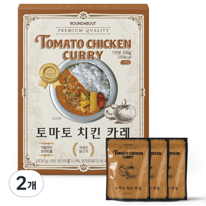 라운드어바웃 토마토 치킨 카레 3p, 600g, 2개