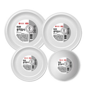 롯데이라이프 착한 종이접시 3종 + 종이공기 세트, 16개, 1세트