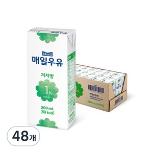 매일우유 저지방 1%, 200ml, 48개