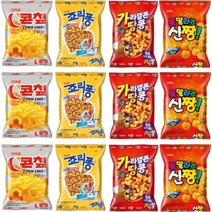 크라운 콘칲 44g x 3p + 카라멜콘 땅콩 46g x 3p + 못말리는 신짱 73g x 3p + 죠리퐁 50g x 3p 세트, 639g, 1세트