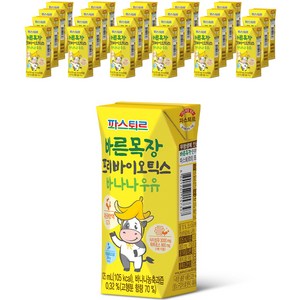 파스퇴르 바른목장 프리바이오틱스 바나나우유, 125ml, 24개