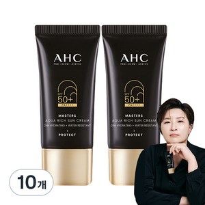 AHC 마스터즈 아쿠아 리치 선크림 SPF50+ PA++++, 30ml, 10개