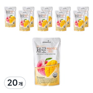 아로마빌커피 제로 복숭아 망고 그린티, 190ml, 20개