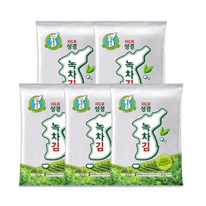 성경식품 지도표 성경 녹차김, 37g, 5개