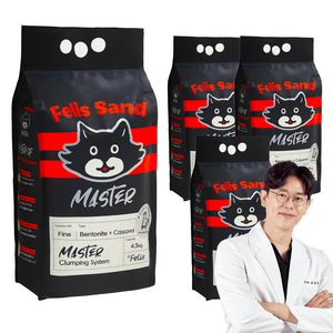 닥터펠리스 펠리스샌드 마스터 고양이모래, 4.3kg, 4개, 무향