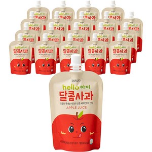 아올다 헬로아이 달콤사과 주스, 100ml, 20개, 사과맛