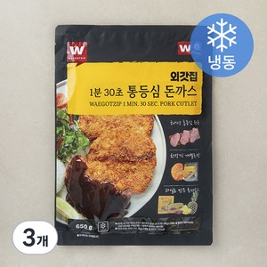 외갓집 1분 30초 통등심돈까스 100g x 5p + 소스 30g x 5p 세트 (냉동), 650g, 3개