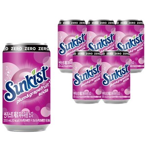 썬키스트 제로 자두자몽 소다, 355ml, 6개