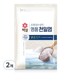 백설 오천년의 신비 명품 천일염 굵은입자, 3kg, 2개