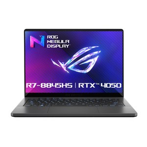 에이수스 2024 ROG 제피러스 14 라이젠7 라이젠 8000 시리즈 지포스 RTX 4050, Eclipse Gray, 512GB, 16GB, Free DOS, GA403UU-QS073