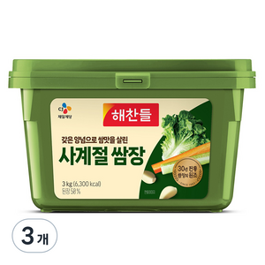 해찬들 사계절 쌈장, 3kg, 3개