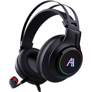 에이투 가상 7.1 채널 진동 RGB 마이크 게이밍 헤드셋, AG0501, 블랙