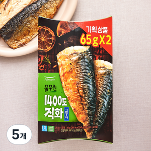 풀무원 1400도 직화 고등어 2개입 (냉장), 130g, 5개