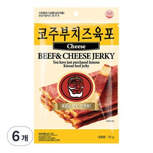 코주부 치즈육포, 70g, 6개