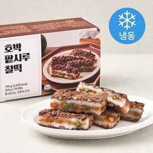 떡편 호박 팥 시루 찰떡 (냉동), 50g, 15개