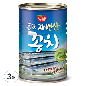 동원 꽁치 통조림, 300g, 3개