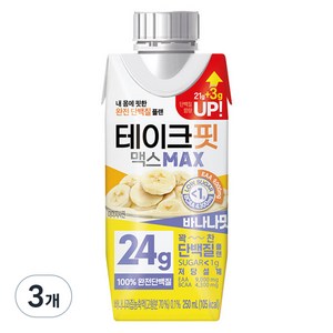 테이크핏 맥스 바나나맛 드링크믹스 RTD, 250ml, 3개