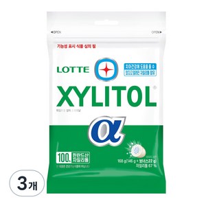 롯데자일리톨 알파 오리지날 껌, 168g, 3개