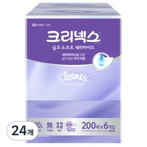 크리넥스 실크소프트 세라마이드 미용티슈 2겹, 200매, 24개