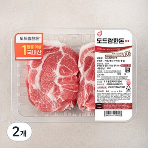 도드람한돈 1등급 목심 구이용 (냉장), 600g, 2개