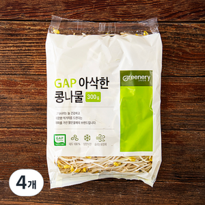 맑은물에 그리너리 GAP 인증 아삭한 콩나물, 300g, 4개