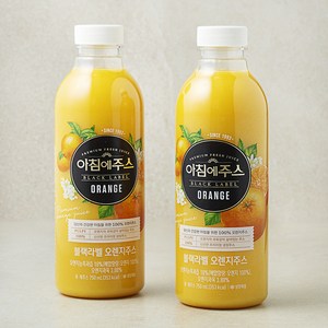 아침에주스 블랙라벨 오렌지주스, 2개, 750ml