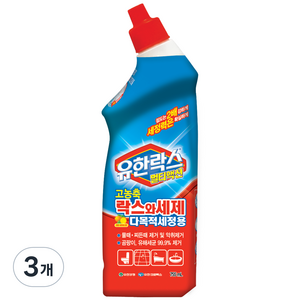 유한락스 멀티액션 락스와세제 고농축 다목적세정용, 755ml, 3개