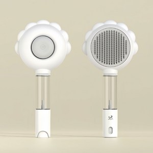 딩동펫 반려동물 플라워 원터치 스프레이 브러쉬 9 x 20 x 2.5 cm, 화이트, 1개