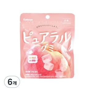 카바야 퓨아랄 구미 피치, 40g, 6개