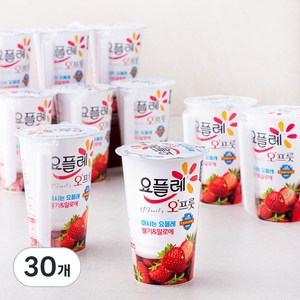 요플레 오프룻 딸기&알로에, 180ml, 30개