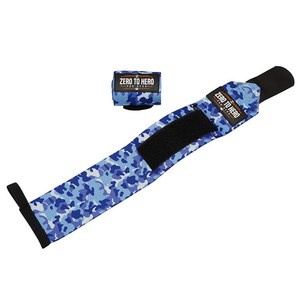 제로투히어로 헬스 카모 손목보호대 EXCLUSIVE Blue camo 양쪽 세트, 1세트