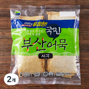 국민 사각 어묵 30장, 1.2kg, 2개