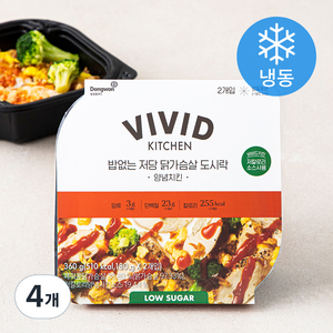 비비드키친 밥없는 저당 닭가슴살 도시락 양념치킨 (냉동), 180g, 4개