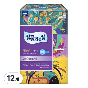 잘풀리는집 리얼실키 천연펄프 미용티슈 2겹, 240매, 12개