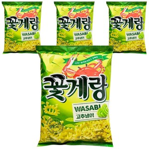 크라운 꽃게랑 와사비 과자, 70g, 4개