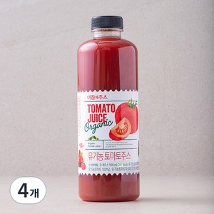 아침에주스 유기가공식품인증 토마토주스, 900ml, 4개