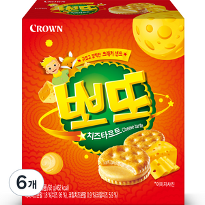 크라운 뽀또치즈 타르트, 92g, 6개