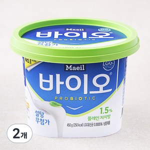 매일바이오 플레인 저지방 요거트, 450g, 2개