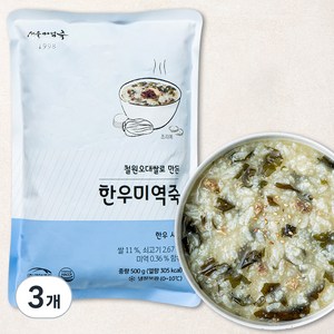 서울마님죽 한우 미역죽 (냉장), 500g, 3개