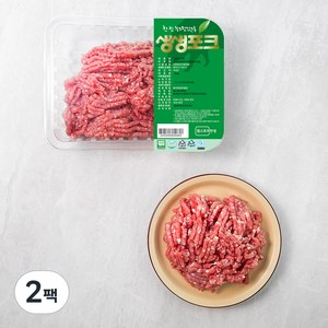 생생포크 한돈 무항생제 인증 뒷다리 다짐육 (냉장), 500g, 2팩